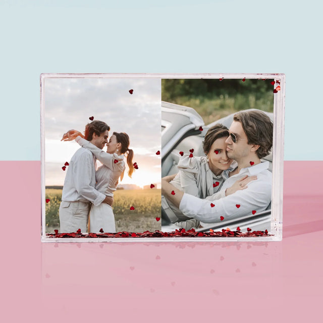 Colaj De Fotografii: 2 Fotografii - Ramă De Sticlă Cu Apă Pentru Fotografii