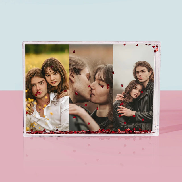 Colaj De Fotografii: 3 Fotografii - Ramă De Sticlă Cu Apă Pentru Fotografii