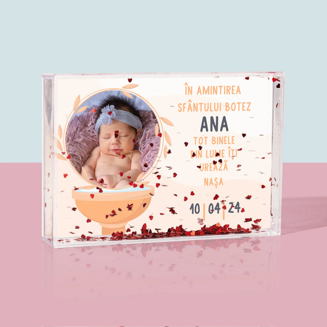 Fotografie Si Semnătură: În Amintirea Sfântului Botez - Ramă De Sticlă Cu Apă Pentru Fotografii