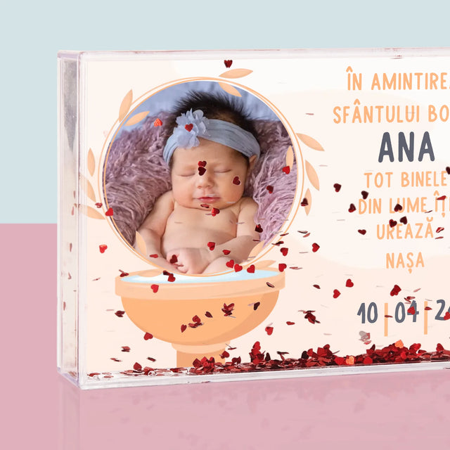 Fotografie Si Semnătură: În Amintirea Sfântului Botez - Ramă De Sticlă Cu Apă Pentru Fotografii