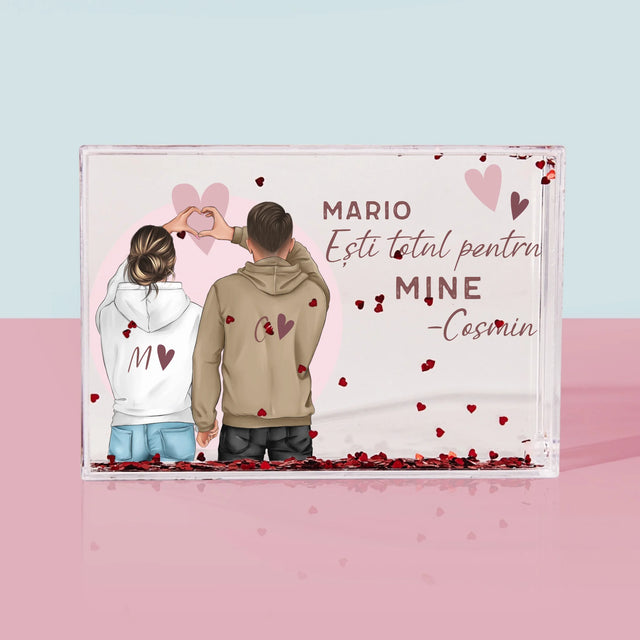 Creator De Personaj: Cuplu Inimă - Ramă De Sticlă Cu Apă Pentru Fotografii