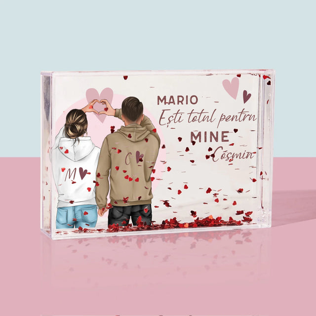 Creator De Personaj: Cuplu Inimă - Ramă De Sticlă Cu Apă Pentru Fotografii