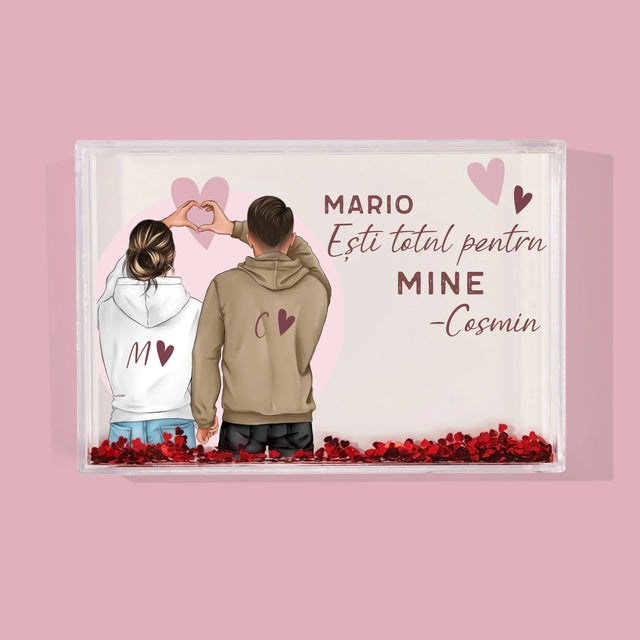 Creator De Personaj: Cuplu Inimă - Ramă De Sticlă Cu Apă Pentru Fotografii