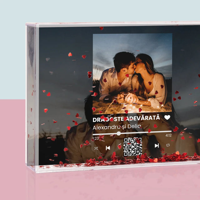 Fotografie Si Semnătură: Spotify Cu Fotografiile Tale Și Codul Qr - Ramă De Sticlă Cu Apă Pentru Fotografii