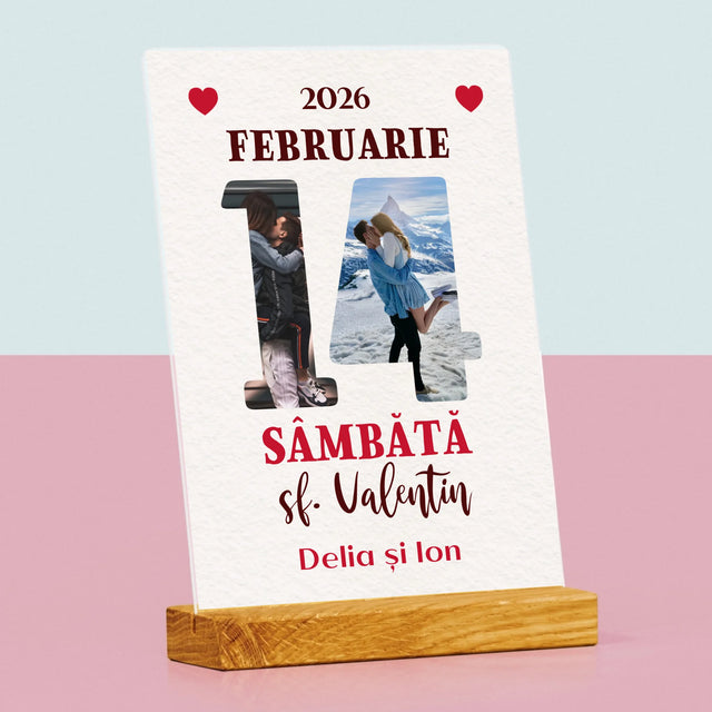 Cuvânt Din Fotografii: Sf. Valentin Pagină Din Calendar - Imprimare Pe Sticlă Acrilică (Verticală)