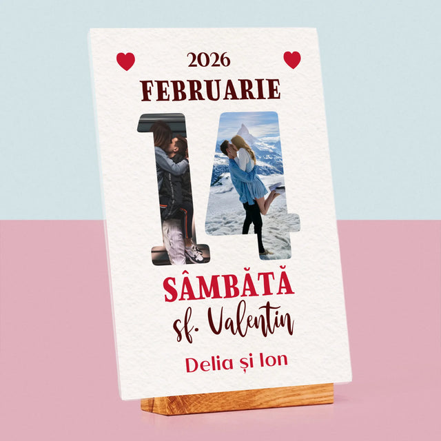 Cuvânt Din Fotografii: Sf. Valentin Pagină Din Calendar - Imprimare Pe Sticlă Acrilică (Verticală)
