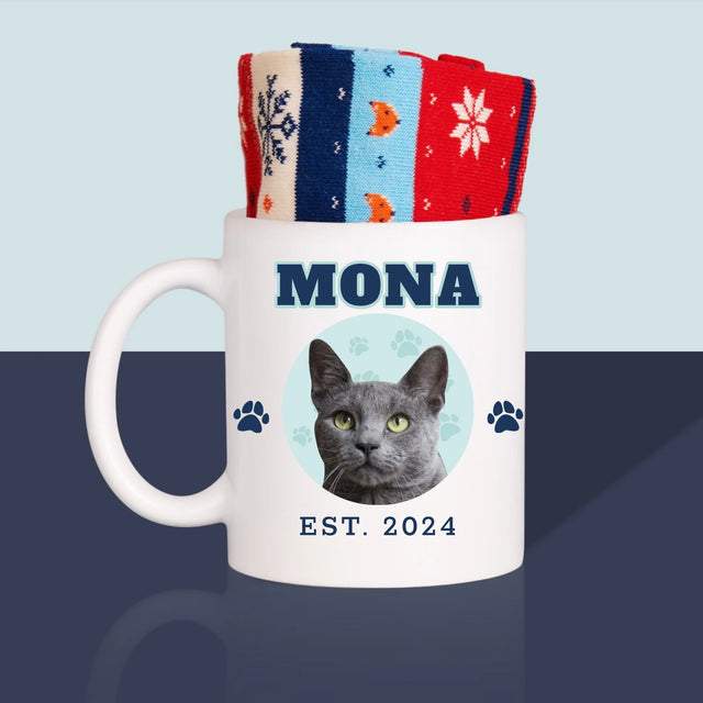 Personajul Tău: Mâțul Tău Varsity - Șosete De Iarnă Într-O Cană