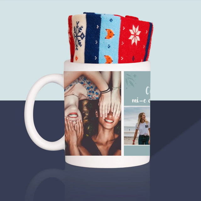 Colaj De Fotografii: Cele Mai Bune Prietene - Șosete De Iarnă Într-O Cană