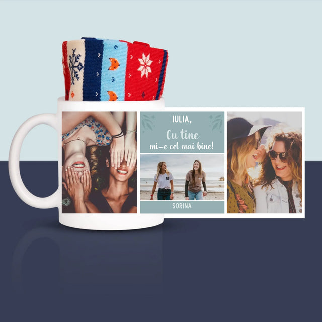 Colaj De Fotografii: Cele Mai Bune Prietene - Șosete De Iarnă Într-O Cană