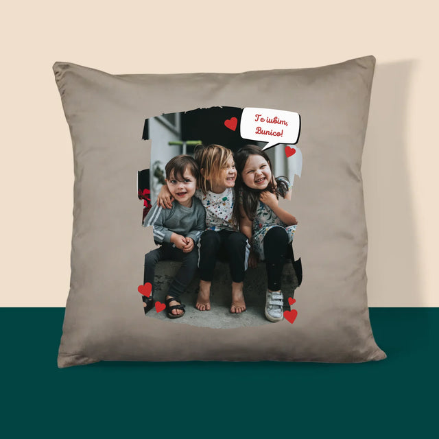 Fotografie Si Semnătură: Pentru Bunica Noastră Dragă - Pernă (Cu Fotografie)