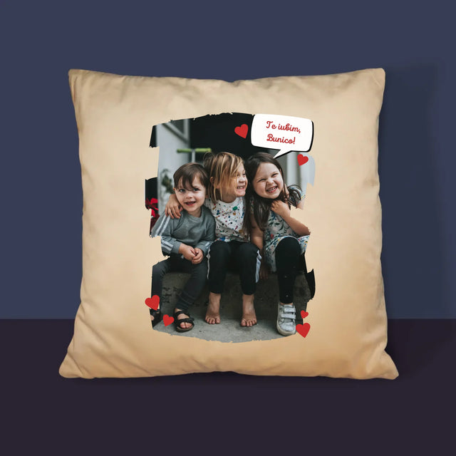 Fotografie Si Semnătură: Pentru Bunica Noastră Dragă - Pernă (Cu Fotografie)