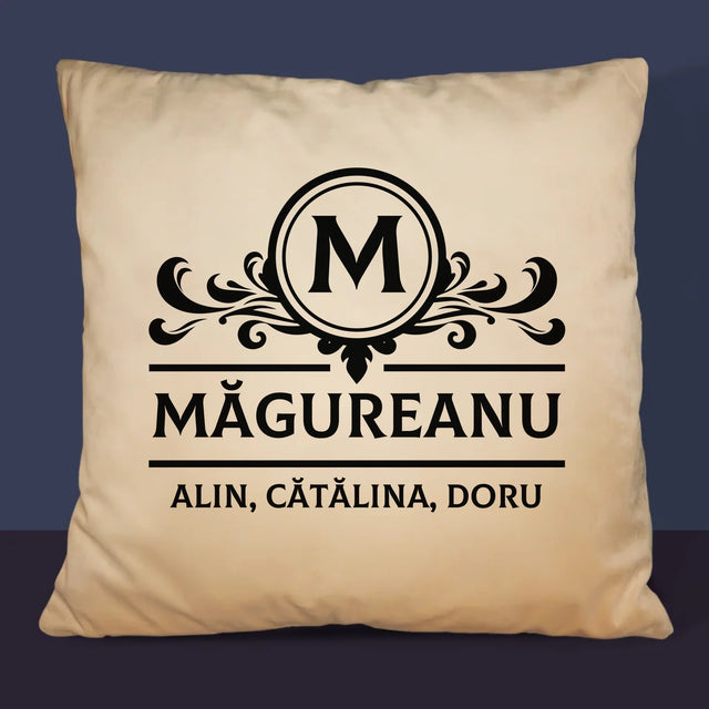 Monogramă: Monogramă Familie - Pernă (Cu Fotografie)
