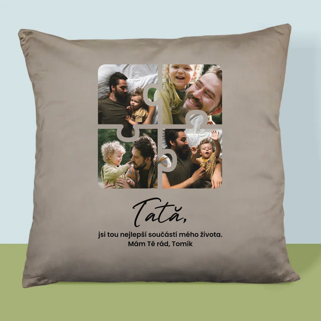 Colaj De Fotografii: Puzzle Fotografie Pentru Tata - Pernă (Cu Fotografie)