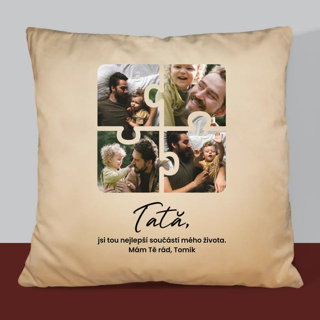 Colaj De Fotografii: Puzzle Fotografie Pentru Tata - Pernă (Cu Fotografie)