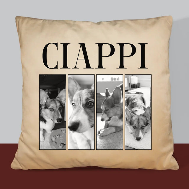 Colaj De Fotografii: Bootleg Clasic Cu Cățeluș - Pernă (Cu Fotografie)