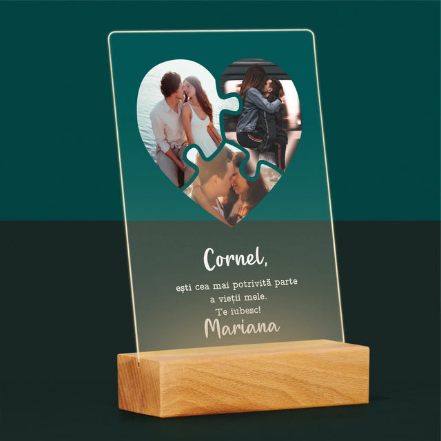 Colaj De Fotografii: Puzzle Cu Sv. Valentun - Imprimare Pe Sticlă Acrilică (Verticală)