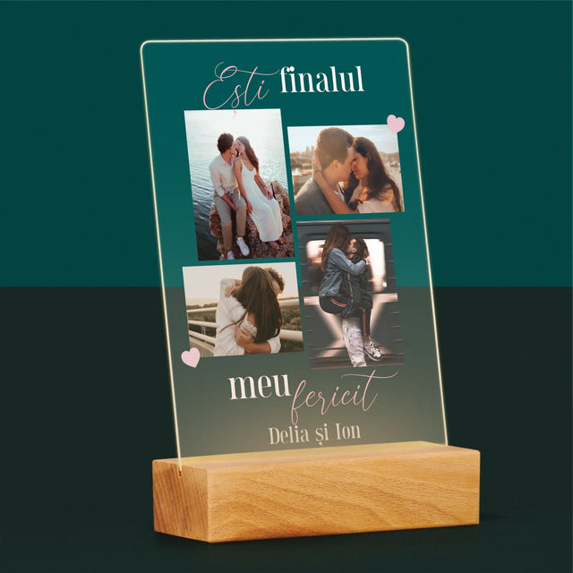 Colaj De Fotografii: Ești Finalul Meu Fericit - Imprimare Pe Sticlă Acrilică (Verticală)