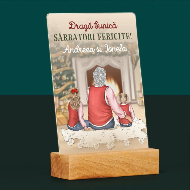 Creator De Personaj: Bunico, Sărbători Fericite - Imprimare Pe Sticlă Acrilică (Verticală)
