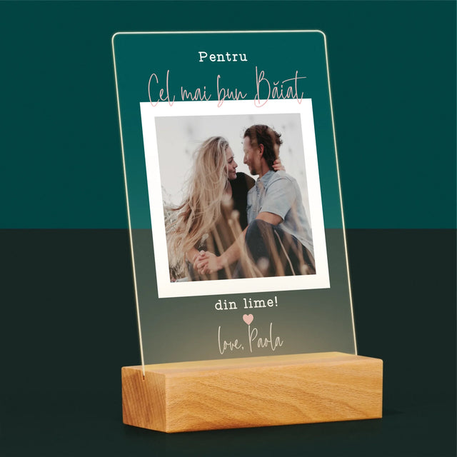 Fotografie Si Semnătură: Pentru Cel Mai Bun Băiat - Imprimare Pe Sticlă Acrilică (Verticală)