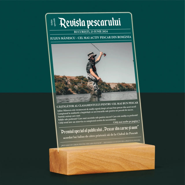 Fotografie Si Semnătură: Revista Pescarului - Imprimare Pe Sticlă Acrilică (Verticală)