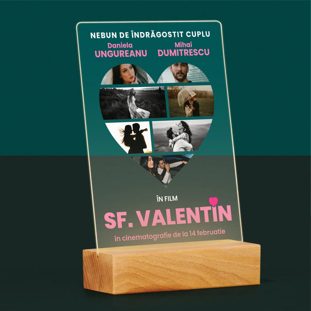 Colaj De Fotografii: Sf. Valentin Poster Din Film - Imprimare Pe Sticlă Acrilică (Verticală)