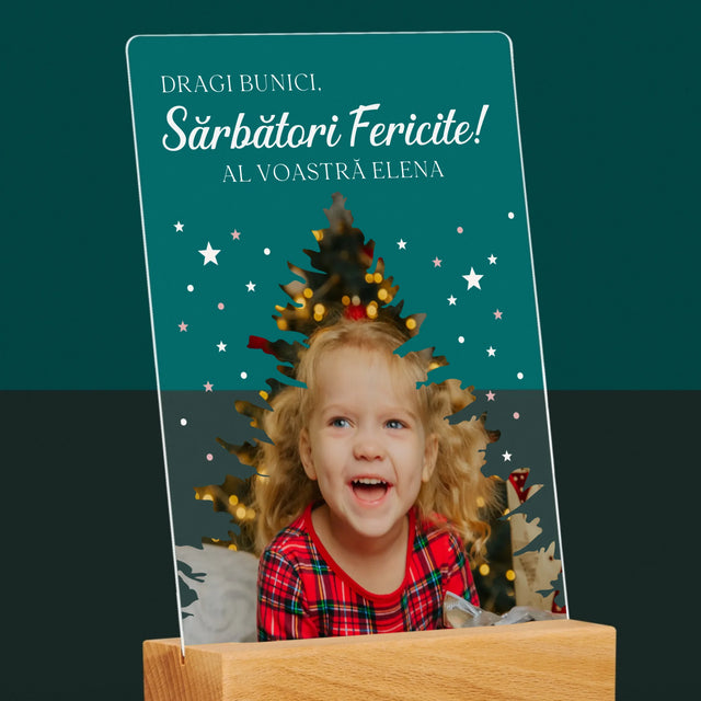 Formă Din Fotografii: Brad Sărbători - Imprimare Pe Sticlă Acrilică (Verticală)