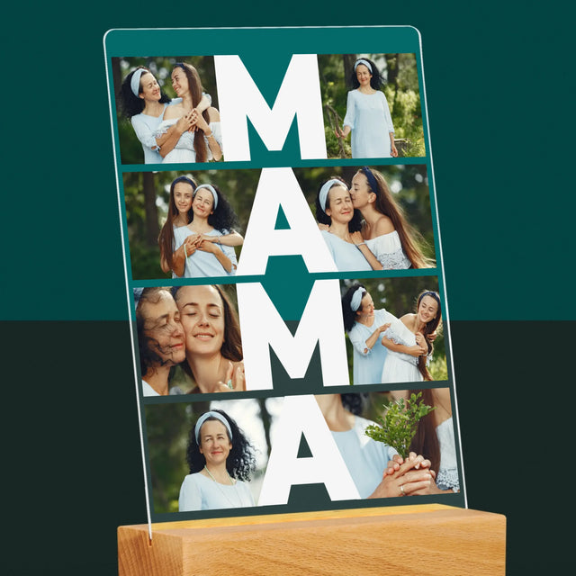 Colaj De Fotografii: Mama Colaj Din Fotografii - Imprimare Pe Sticlă Acrilică (Verticală)