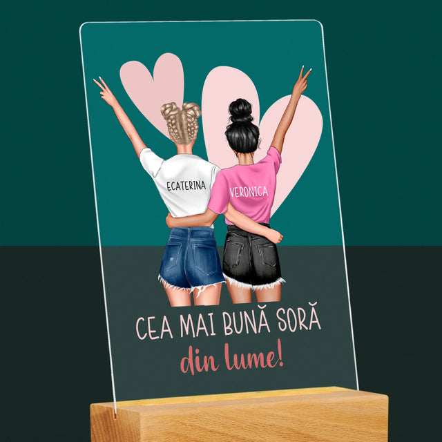 Creator De Personaj: Cea Mai Bună Soră Din Lume - Imprimare Pe Sticlă Acrilică (Verticală)