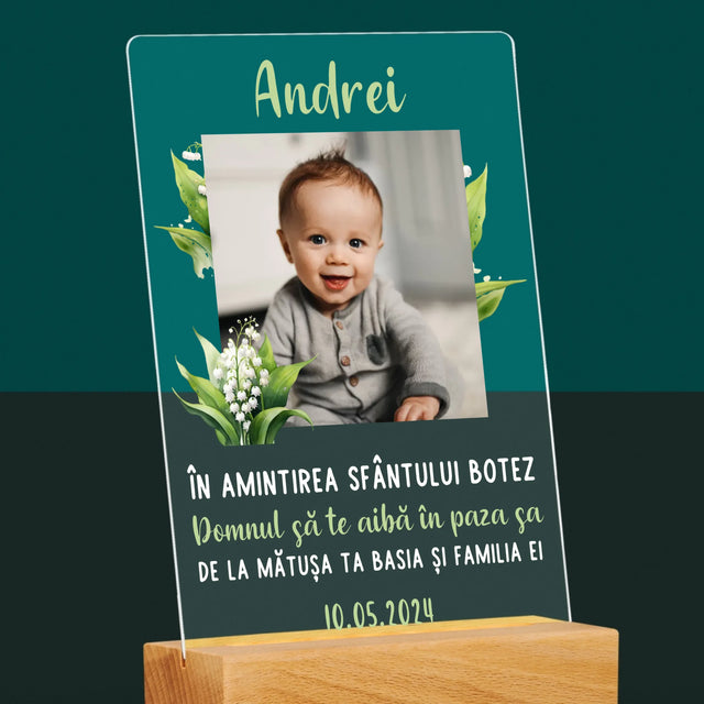Fotografie Si Semnătură: În Amintirea Sfântului Botez Lăcrămioare - Imprimare Pe Sticlă Acrilică (Verticală)