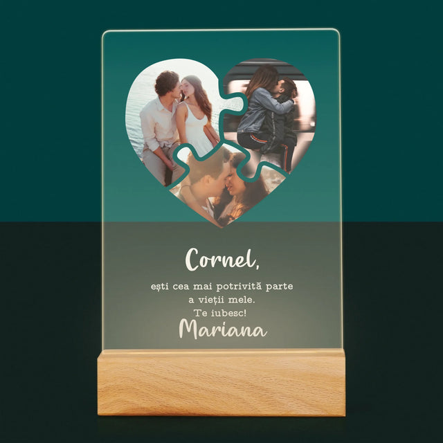 Colaj De Fotografii: Puzzle Cu Sv. Valentun - Imprimare Pe Sticlă Acrilică (Verticală)