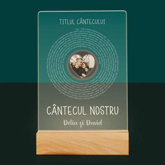 Fotografie Si Semnătură: Cântecul Nostru Cu Text - Imprimare Pe Sticlă Acrilică (Verticală)