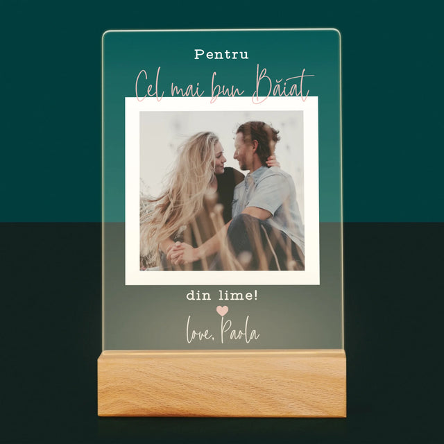 Fotografie Si Semnătură: Pentru Cel Mai Bun Băiat - Imprimare Pe Sticlă Acrilică (Verticală)