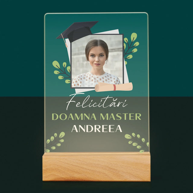 Fotografie Si Semnătură: Felicitări Master - Imprimare Pe Sticlă Acrilică (Verticală)