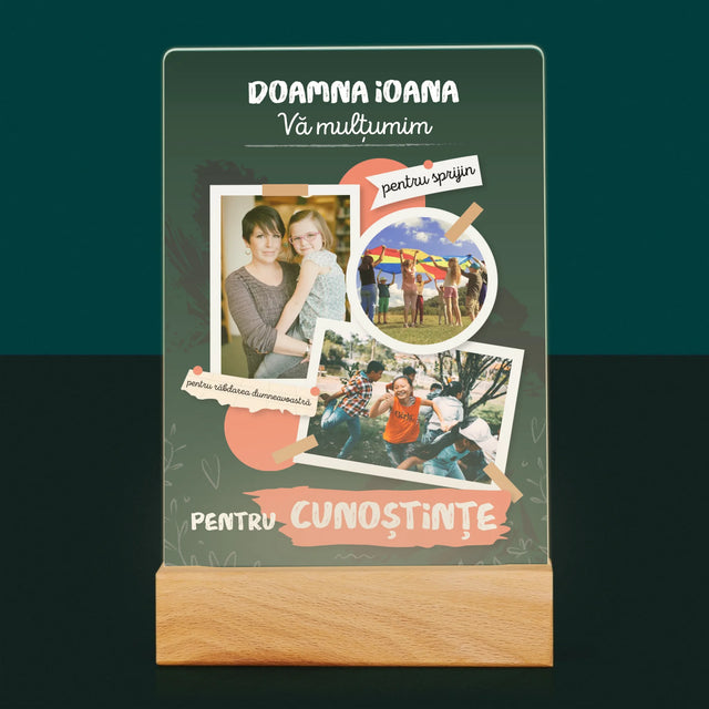 Colaj De Fotografii: Vă Mulțumim Pentru Cunoștințele Dumneavoastră - Imprimare Pe Sticlă Acrilică (Verticală)