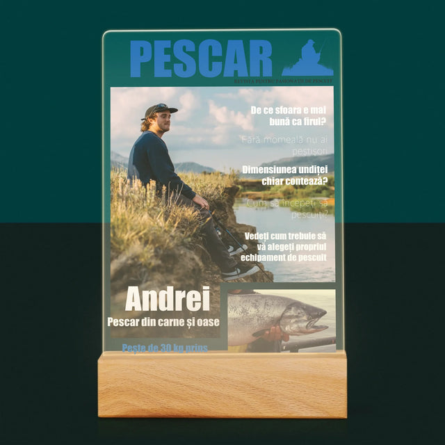 Copertă Derevistă: Pescar - Imprimare Pe Sticlă Acrilică (Verticală)