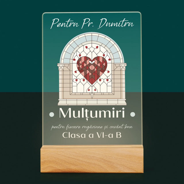 Numele Și Semnătura: Mulțumiri Pentru Rugăciuni - Imprimare Pe Sticlă Acrilică (Verticală)
