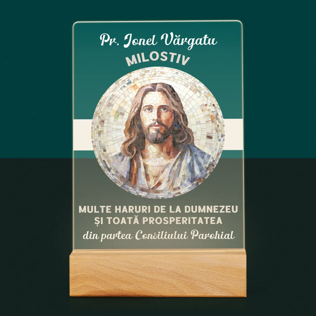 Numele Și Semnătura: Un Preot Milostiv - Imprimare Pe Sticlă Acrilică (Verticală)