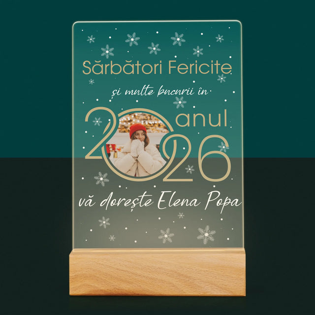 Colaj De Fotografii: An Nou Fericit - Imprimare Pe Sticlă Acrilică (Verticală)
