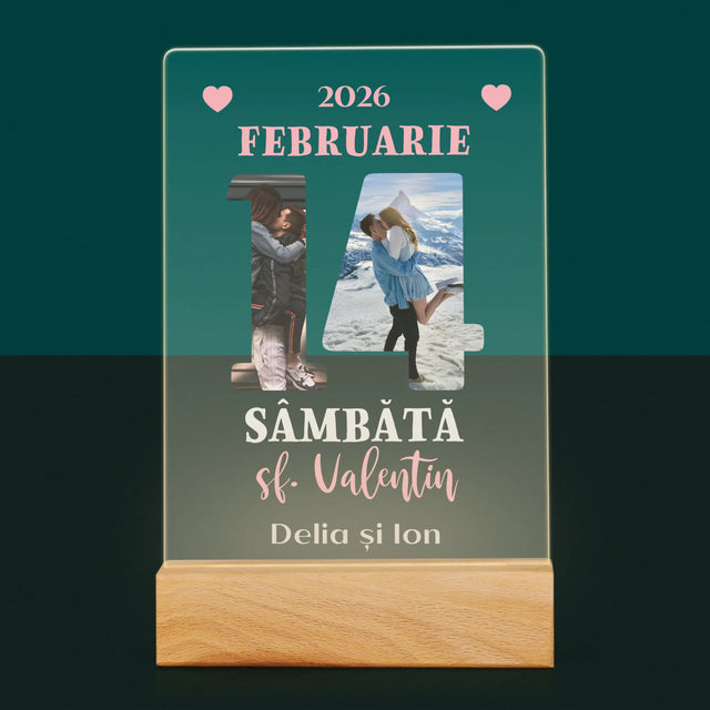 Cuvânt Din Fotografii: Sf. Valentin Pagină Din Calendar - Imprimare Pe Sticlă Acrilică (Verticală)