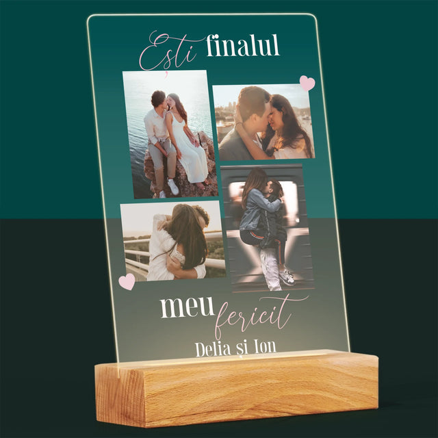 Colaj De Fotografii: Ești Finalul Meu Fericit - Imprimare Pe Sticlă Acrilică (Verticală)