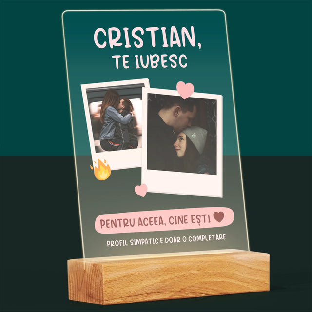 Colaj De Fotografii: Te Iubesc Pentru Aceea, Cine Ești - Imprimare Pe Sticlă Acrilică (Verticală)