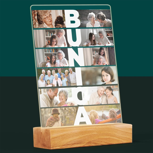 Colaj De Fotografii: Bunica - Imprimare Pe Sticlă Acrilică (Verticală)