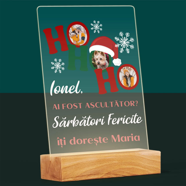 Colaj De Fotografii: Ho Ho Ho - Imprimare Pe Sticlă Acrilică (Verticală)