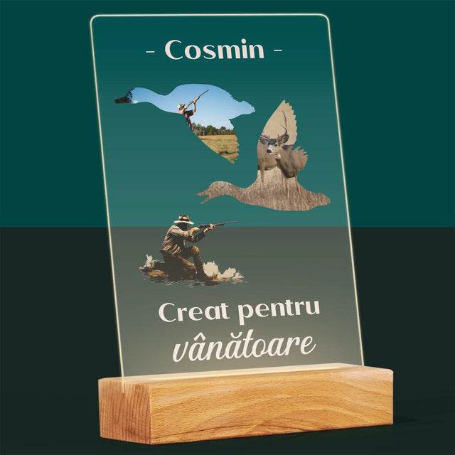 Formă Din Fotografii: Creat Pentru Vânătoare - Imprimare Pe Sticlă Acrilică (Verticală)