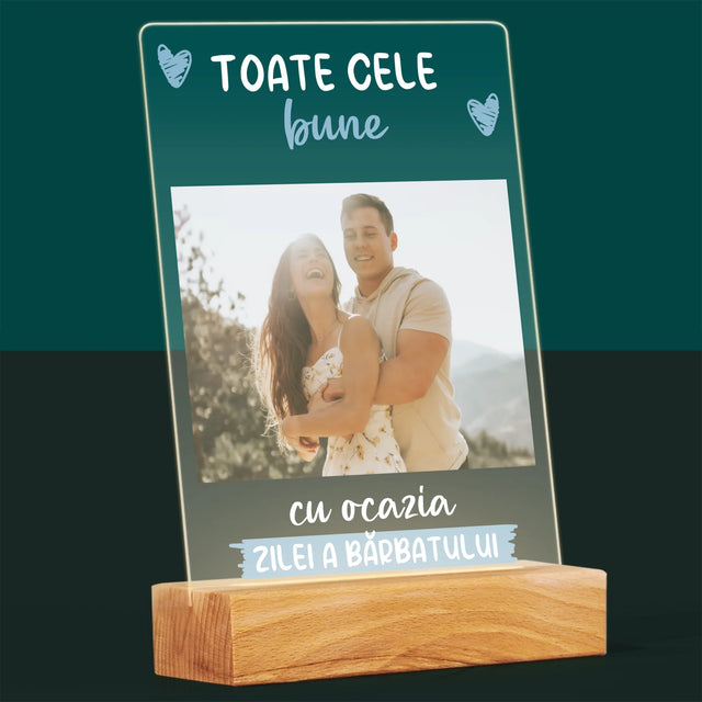 Fotografie Si Semnătură: Toate Cele Bune Cu Ocazia Zilei A Bărbatului - Imprimare Pe Sticlă Acrilică (Verticală)