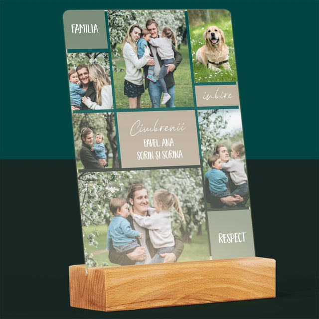 Colaj De Fotografii: Familia Colaj Din Fotografii - Imprimare Pe Sticlă Acrilică (Verticală)