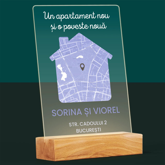 Harta Oraș: Harta Orașului: Apartament Nou - Imprimare Pe Sticlă Acrilică (Verticală)