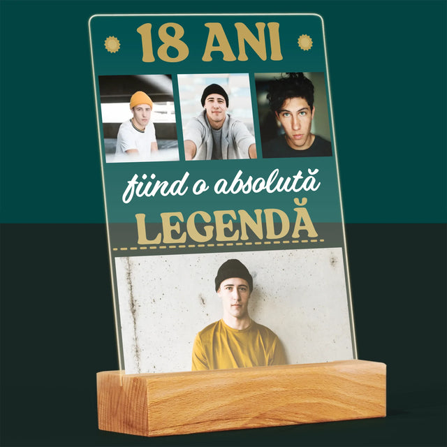 Colaj De Fotografii: 18 Ani Fiind O Legendă - Imprimare Pe Sticlă Acrilică (Verticală)