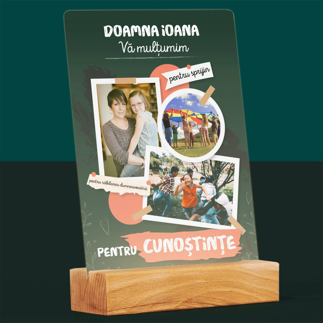 Colaj De Fotografii: Vă Mulțumim Pentru Cunoștințele Dumneavoastră - Imprimare Pe Sticlă Acrilică (Verticală)