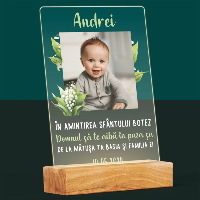 Fotografie Si Semnătură: În Amintirea Sfântului Botez Lăcrămioare - Imprimare Pe Sticlă Acrilică (Verticală)